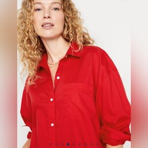 Old Navy 100% Cotton Button Down red